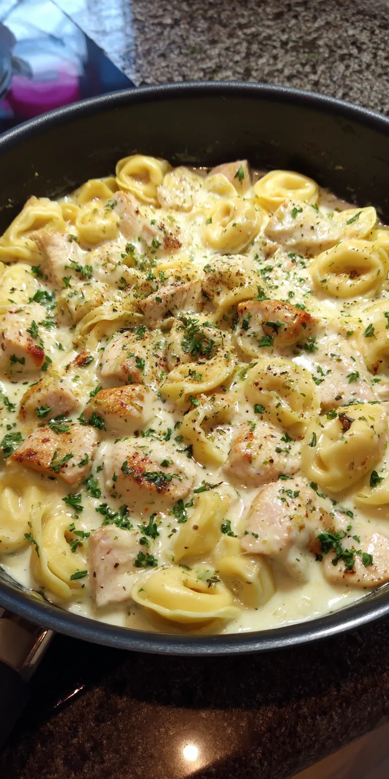Tortellini with Creamy Sauce served warm with cozy spices