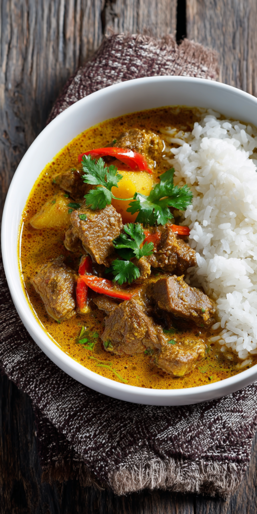 Venison Curry with Coconut Milk served warm with cozy spices